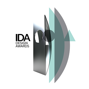 IDA Design Award logo, awarded to Ascentiz for excellence in smart wearable exoskeleton design.