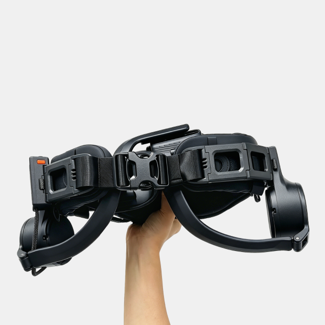 Handheld view of the Ascentiz exoskeleton belt frame, highlighting its lightweight, ergonomic, and portable design for seamless wearable mobility.