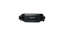 Rear studio view of the Ascentiz Exo-Belt Pro exoskeleton waist belt, showcasing the sleek black central battery module with the branded logo.