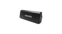 Perspective studio shot of the Ascentiz exoskeleton intelligent battery pack, showcasing the white 'Ascentiz' logo on the matte black front casing with a slim profile.